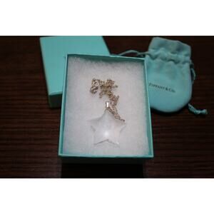 TIFFANY & CO. CRYSTAL STAR PENDANT SILVER 925 NECKLACE; ON 18" SILVER CHAIN
